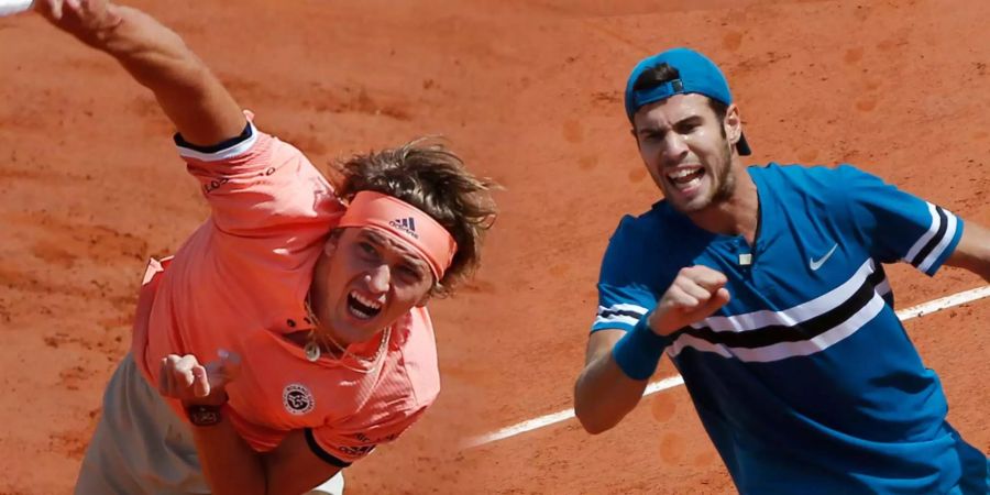 Das Duell zwischen Alexander Zverev (l.) und Karen Chatschanow hatte es in sich.