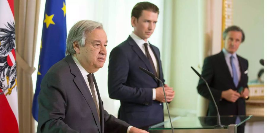 Treffen zwischen UN-Generalsekretär Antonio Guterres (l.) und Österreichs Bundeskanzler Sebastian Kurz.