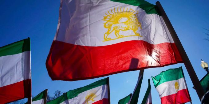 Iranische Fahnen. Iran
