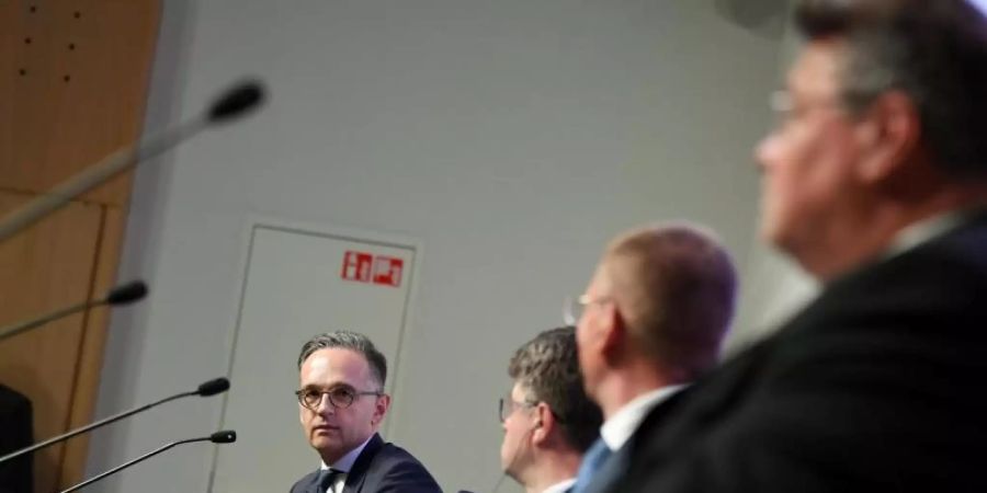 Aussenminister Heiko Maas mit seinen baltischen Amtskollegen bei einem Treffen in Tallinn. Foto: Britta Pedersen/dpa-Zentralbild/dpa