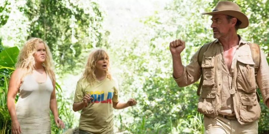 Emily Middleton (Amy Schumer, l-r), Linda Middleton (Goldie Hawn) und Roger Simmons (Christopher Meloni) in einer Szene des Films "Mädelstrip". Foto: Justina Mintz/ProSieben/dpa