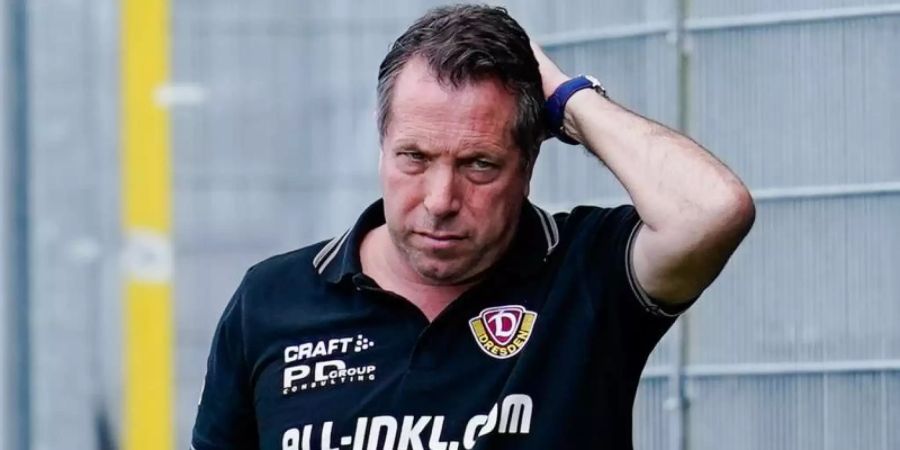 Muss mit Dynamo Dresden den Weg in die 3. Liga antreten: Trainer Markus Kauczinski. Foto: Uwe Anspach/dpa