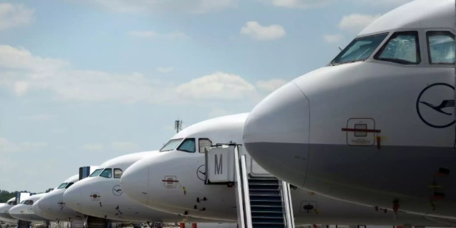 Lufthansa-Maschinen am Flughafen München