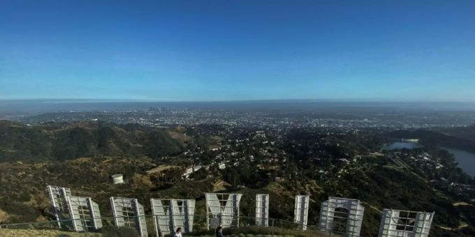 Blick auf L.A. von den Hollywood-Hills. Blick auf L.A. von den Hollywood-Hills.
