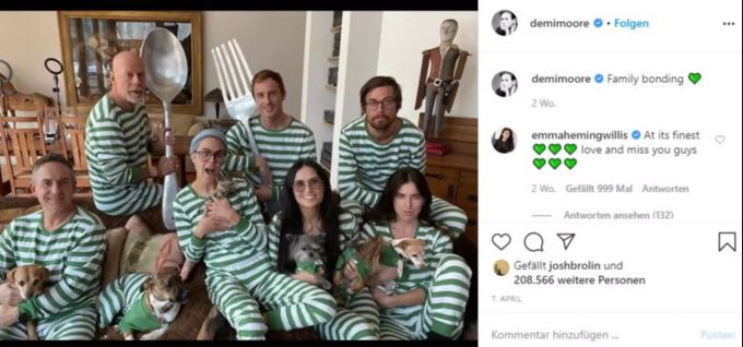 Bruce Willis und seine frühere Familie verbringen die Corona-Isolation gemeinsam. Bruce Willis