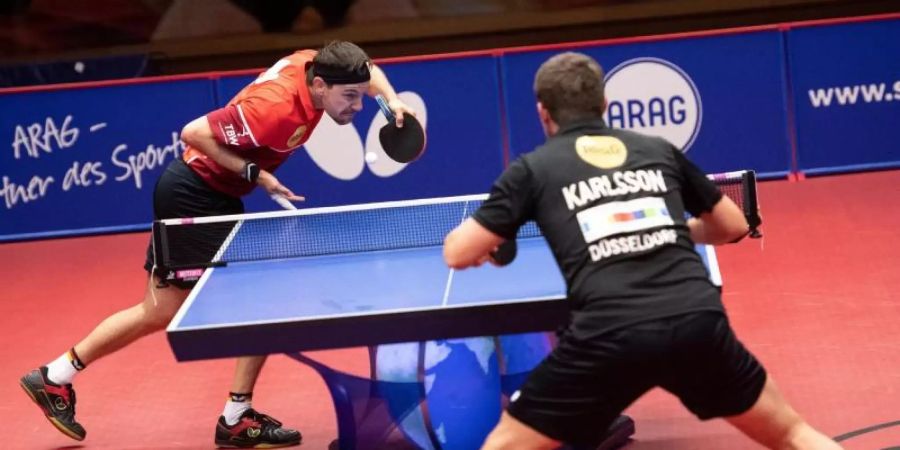 Timo Boll besiegte im Halbfinale den Schweden Kristian Karlsson in 3:1 Sätzen. Foto: Marius Becker/dpa