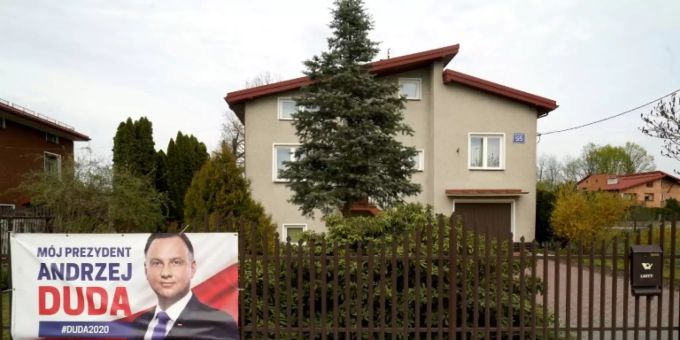 Wahlwerbung für den polnischen Präsidenten Duda. Präsidentenwahl Polen