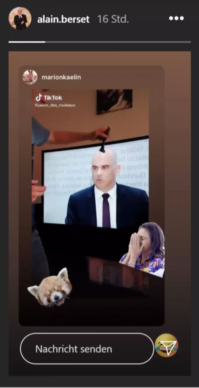 Alain Berset hat - trotz Corona-Krise - den Sinn für Humor nicht verloren. Alain Berset