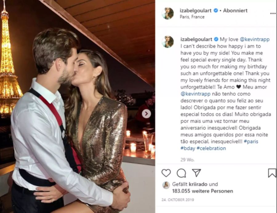 Izabel Goulart lebt in Paris, Trapp spielt bei Eintracht Frankfurt.