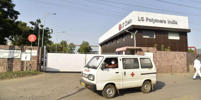 Bei LG Polymers in Vishakhapatnam in Indien kam es zu einem Gasunglück. (AP Photo) Indien Gasleck