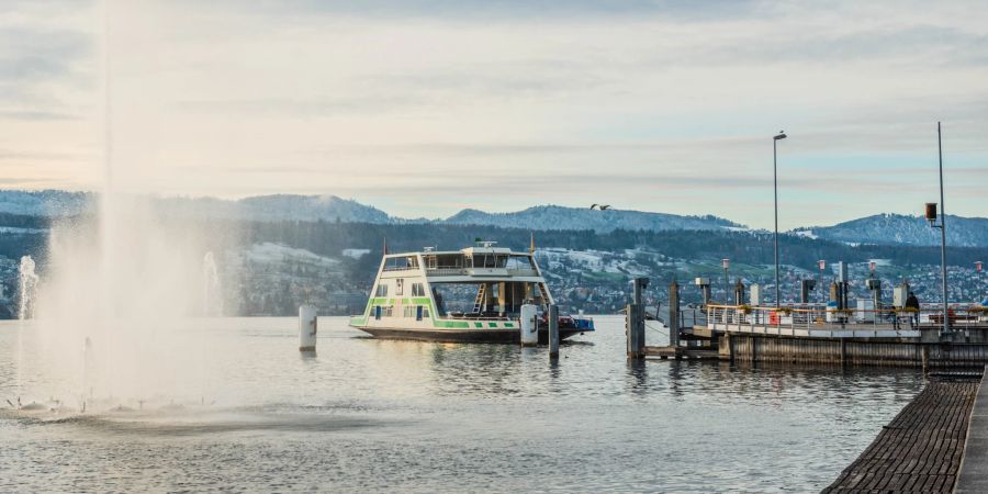 Die Zürichsee Fähre Horgen–Meilen mit der Abfahrt ab Meilen ZH.