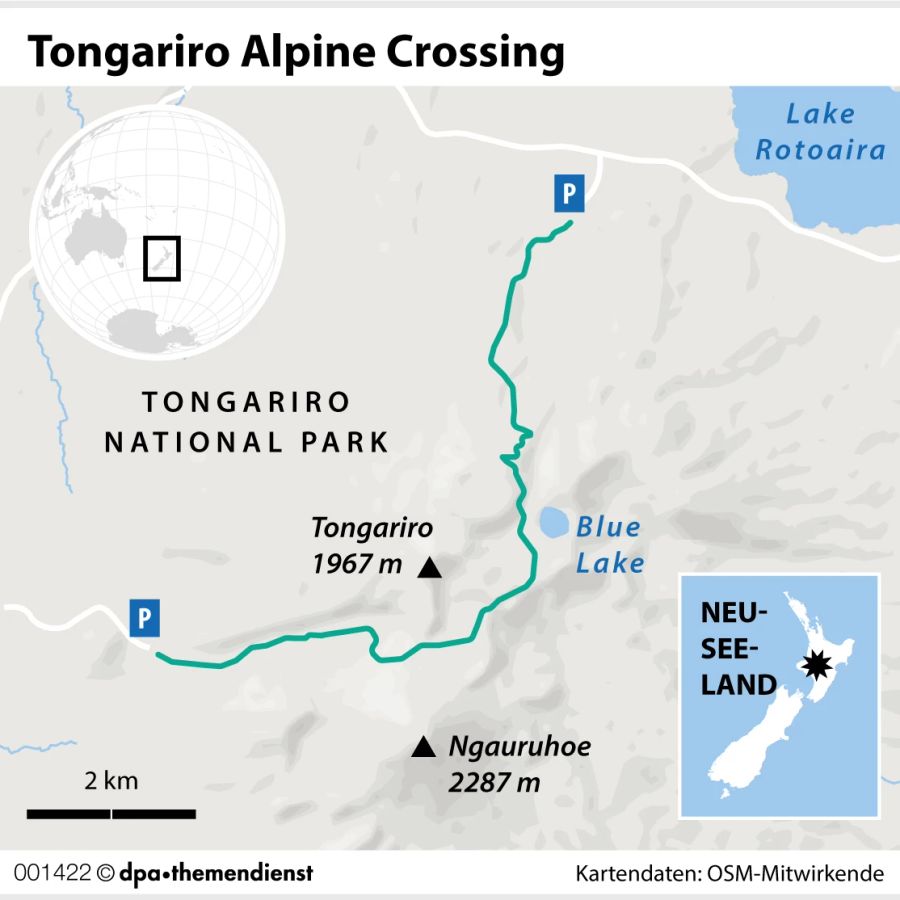 Grafik Neuseeland Tongariro Vulkan