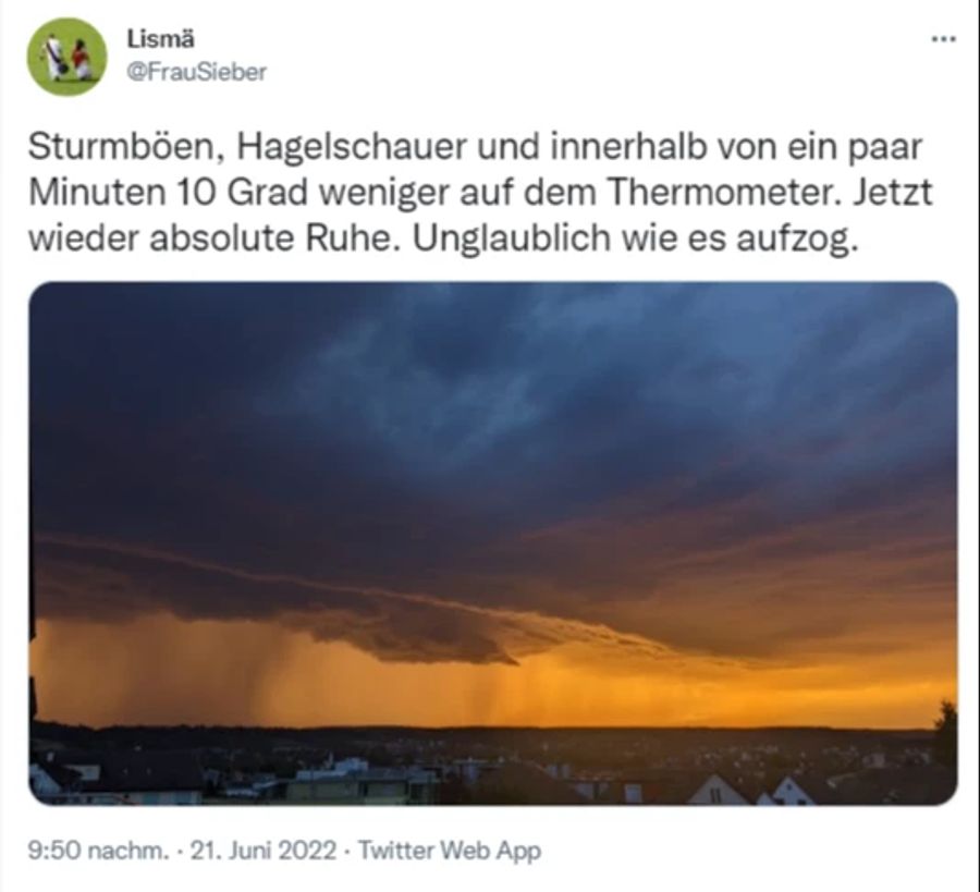 Der Sturm in Schaffhausen kam und ging in 10 Minuten.