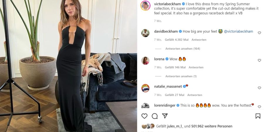 Victoria Beckham trägt selbst eine Size Zero.