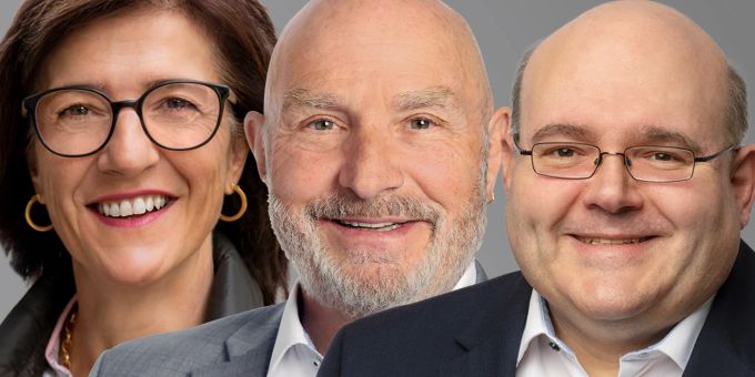 Von links nach rechts: Elliscasis (FDP), Vettiger (SVP) und Bassu (SP). Wahlen Wetzikon