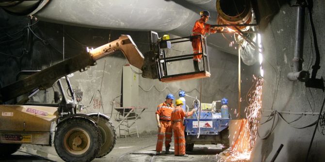 Schweissen Baustelle Gotthard