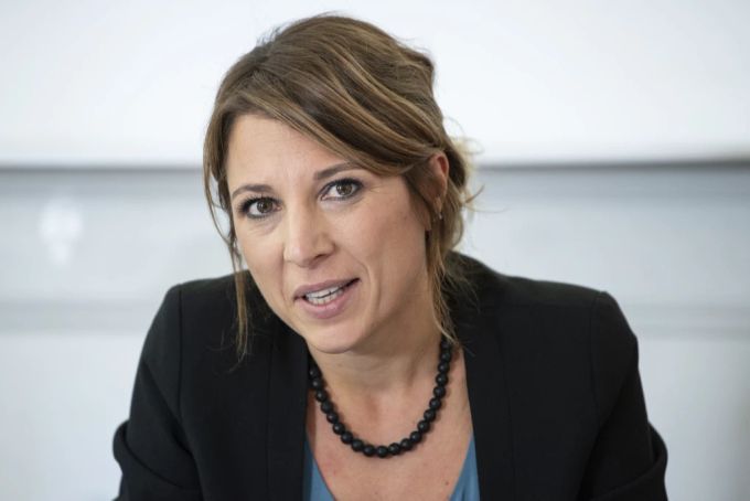 Greta Gysin (Grüne/TI) an einer Medienkonferenz zur Legislaturhälfte im Oktober 2021. Greta Gysin Grüne