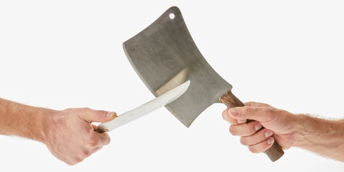 Schlachtermesser Hände Messer schärfen