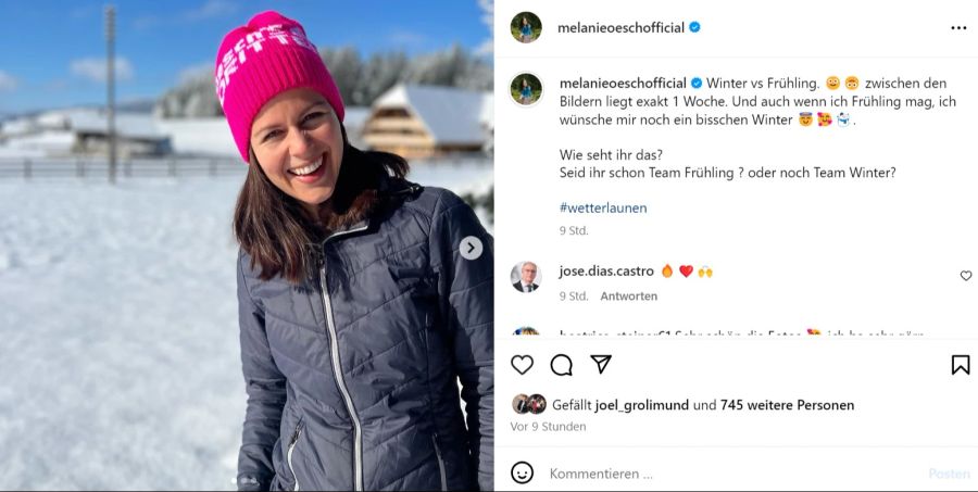 Melanie Oesch vermisst den Winter.