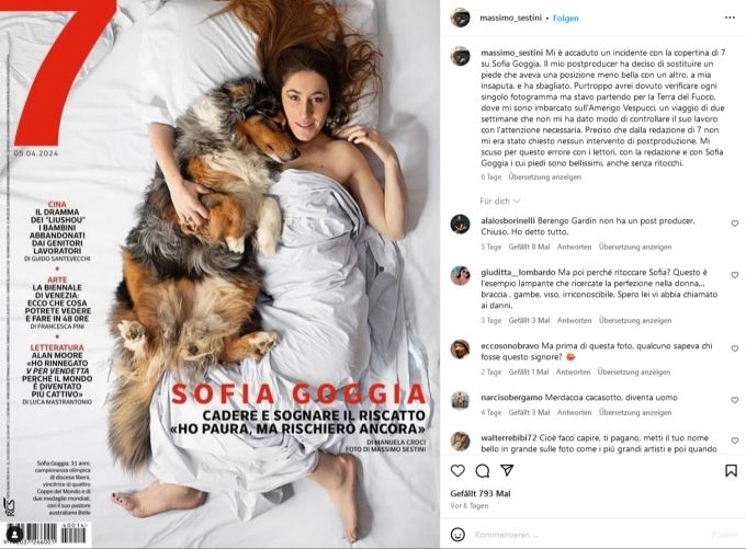 Das bearbeitete Foto von Sofia Goggia weist ein paar Schwachstellen auf. sofia goggia