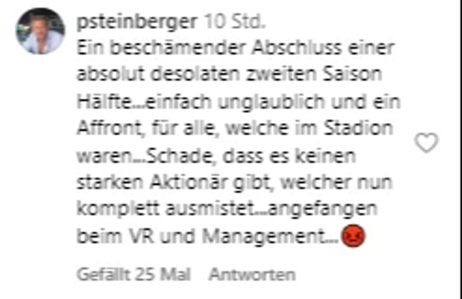 Ein anderer stellt klar: «Ein beschämender Abschluss einer absolut desolaten zweiten Saisonhälfte.»