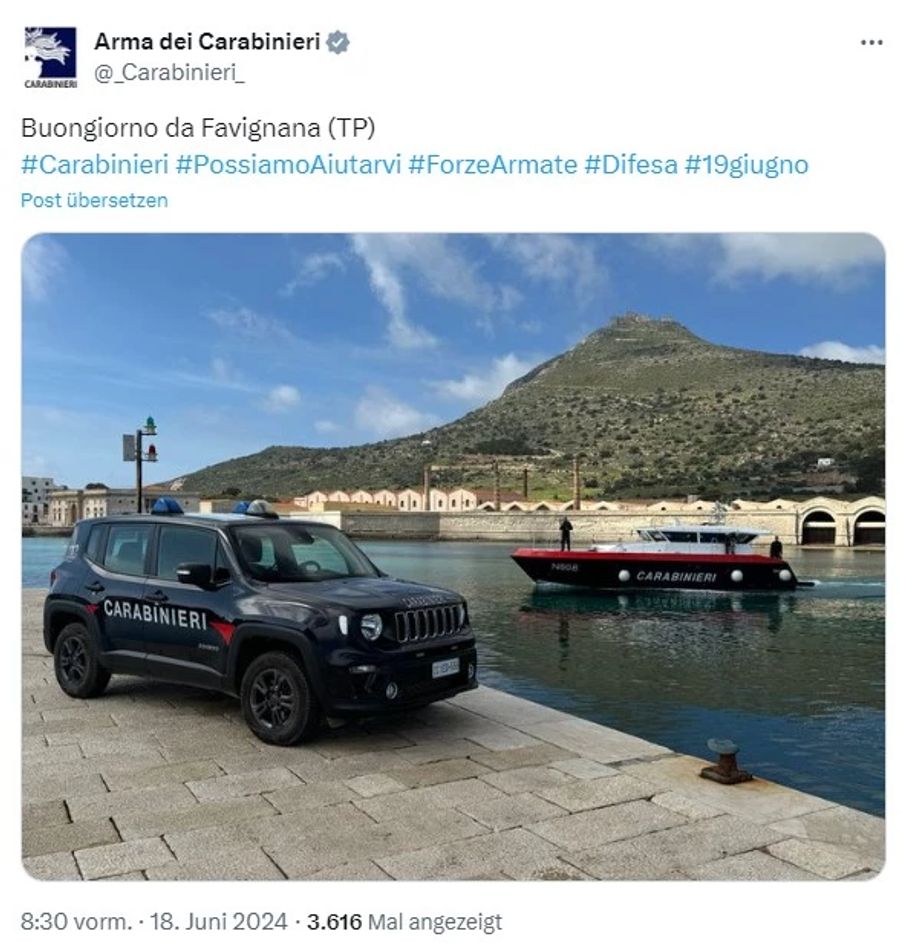 Carabinieri Favignana Respekt Bikiniverbot