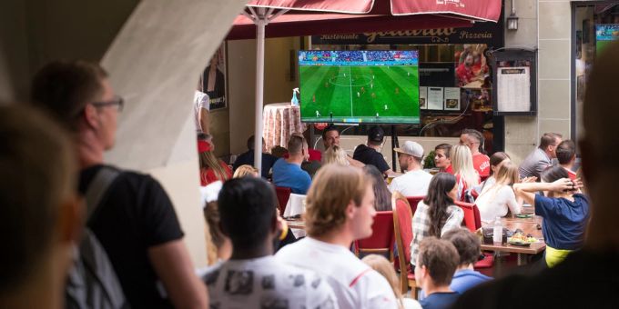 In der Aarbergergasse werden die EM-Spiele übertragen. EM 2024