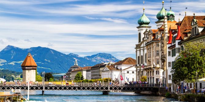 Luzern Fluss Ufer Stadt
