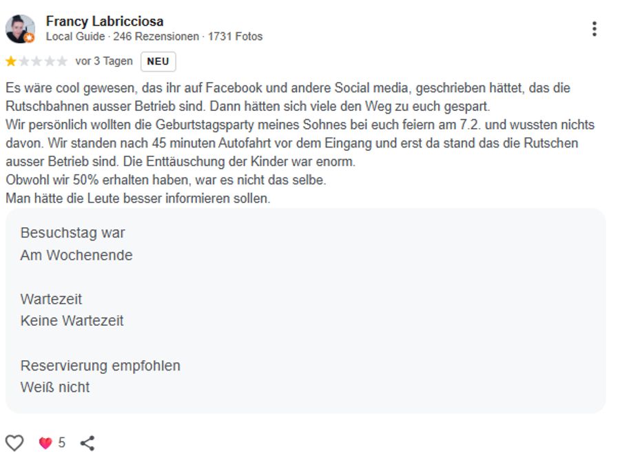 Auch hier gibt es für die Kommunikation nur ein Stern.