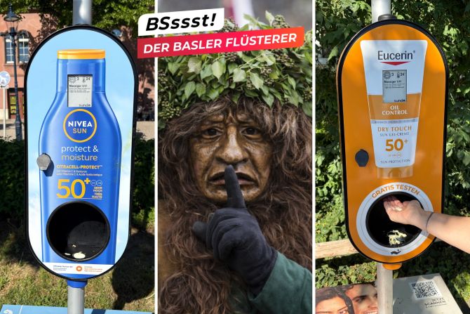 Gratis-Sonnenschutz am Rheinufer