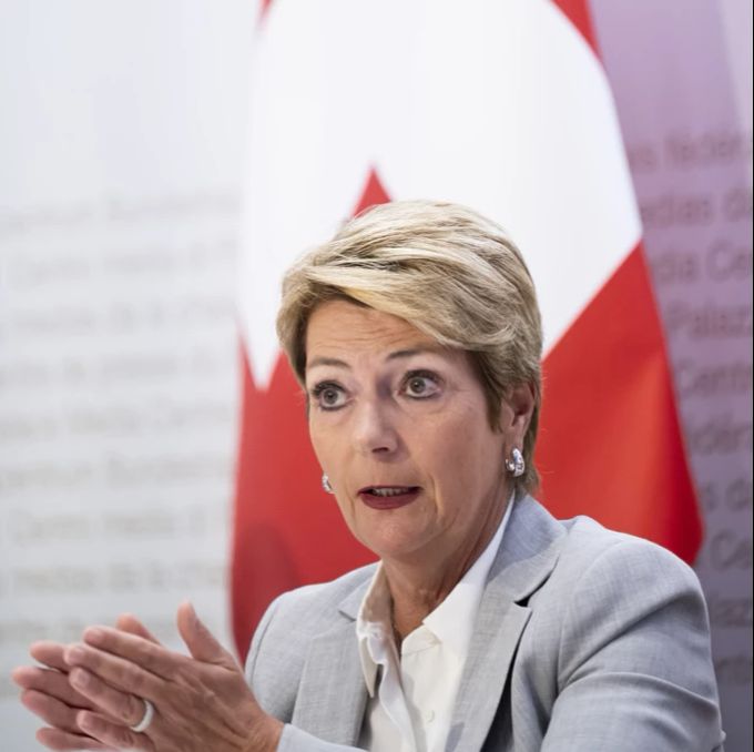 Bundespräsidentin Karin Keller-Sutter am 12. Februar 2025 im Medienzentrum des Bundes. Karin Keller-Sutter