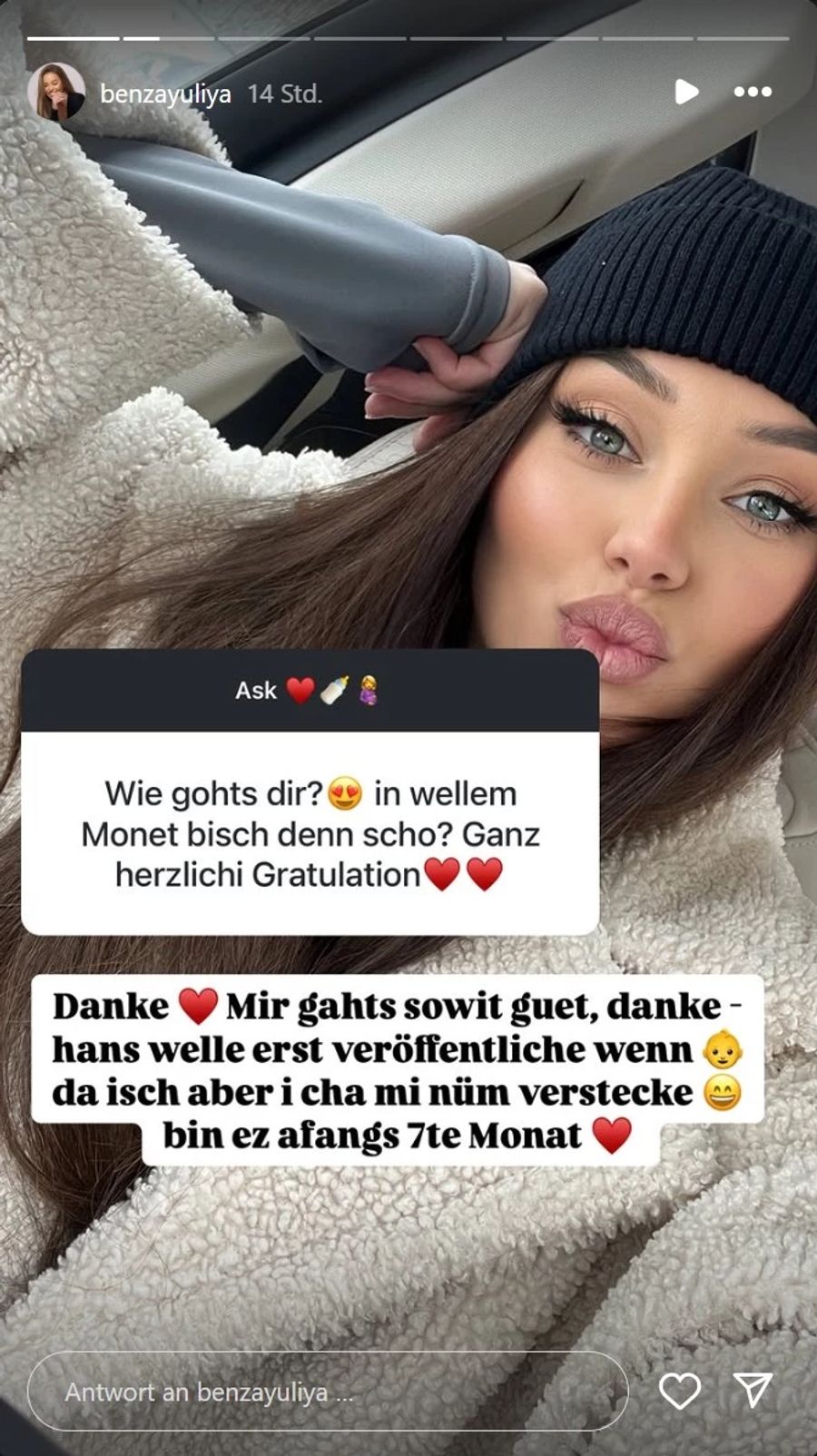 Yuliya Benza lüftet das süsse Geheimnis vor ihren Fans.