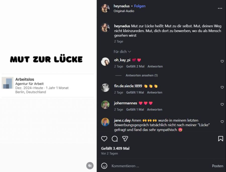 Nadine Wagenaar Arbeitslosigkeit