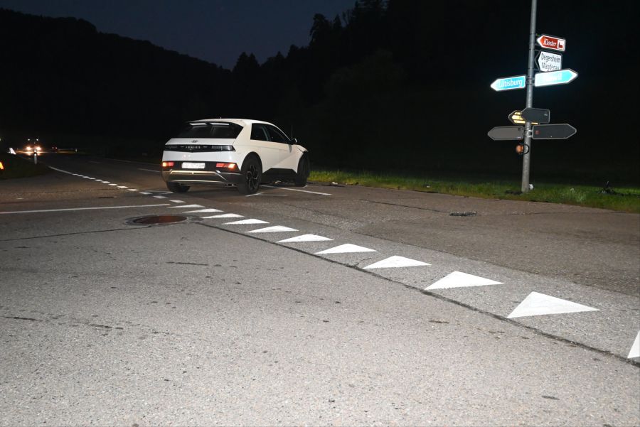 Die Unfallstelle der Kollision in Flawil.