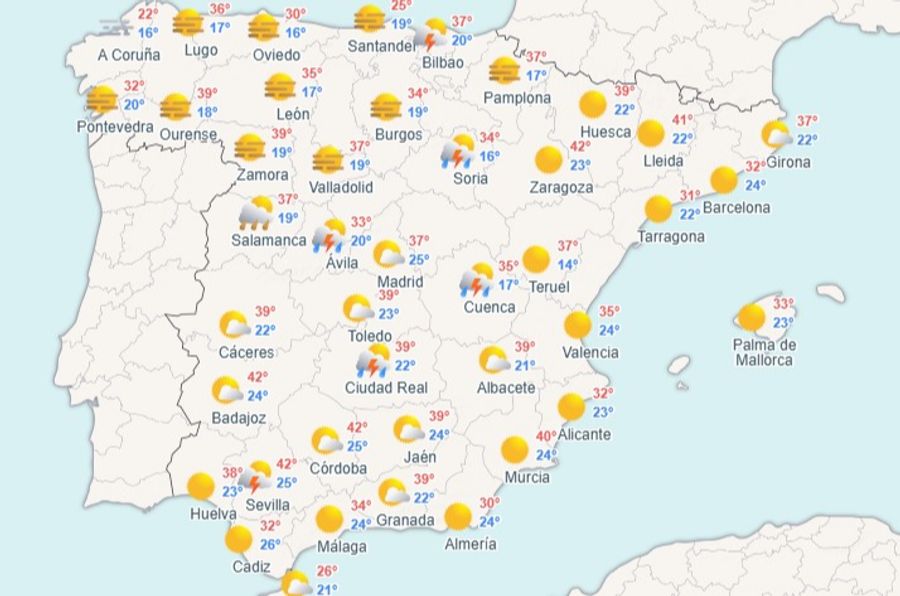 In Sevilla in Spanien soll das Thermometer auf 42 Grad klettern.