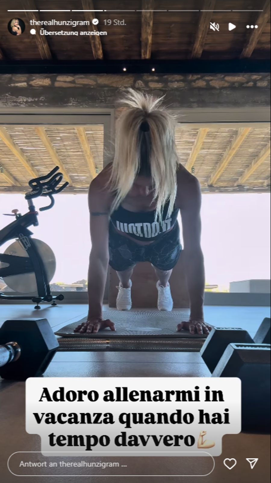 Auch sportliche Einheiten im Fitnessraum dürfen in den Ferien auf Mykonos nicht zu kurz kommen.
