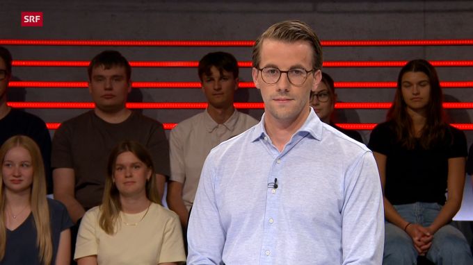 FDP-Nationalrat Andri Silberschmidt in der «Arena». «Arena»