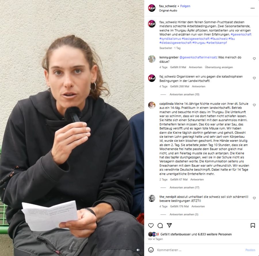 Die Italienerin sagt, die Bedingungen seien «immer schlimmer» geworden.