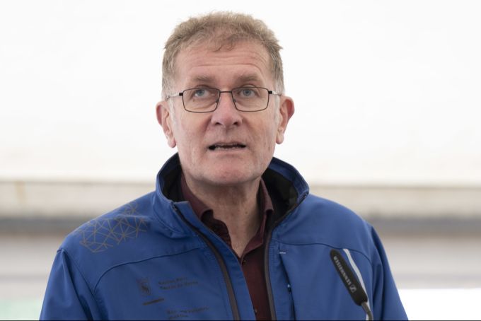 Regierungsrat Christoph Neuhaus, Bau- und Verkehrsdirektor, spricht an der Grundsteinlegung des Campus Biel, am 6. Mai 2025. Christoph Neuhaus Ukraine-Krieg