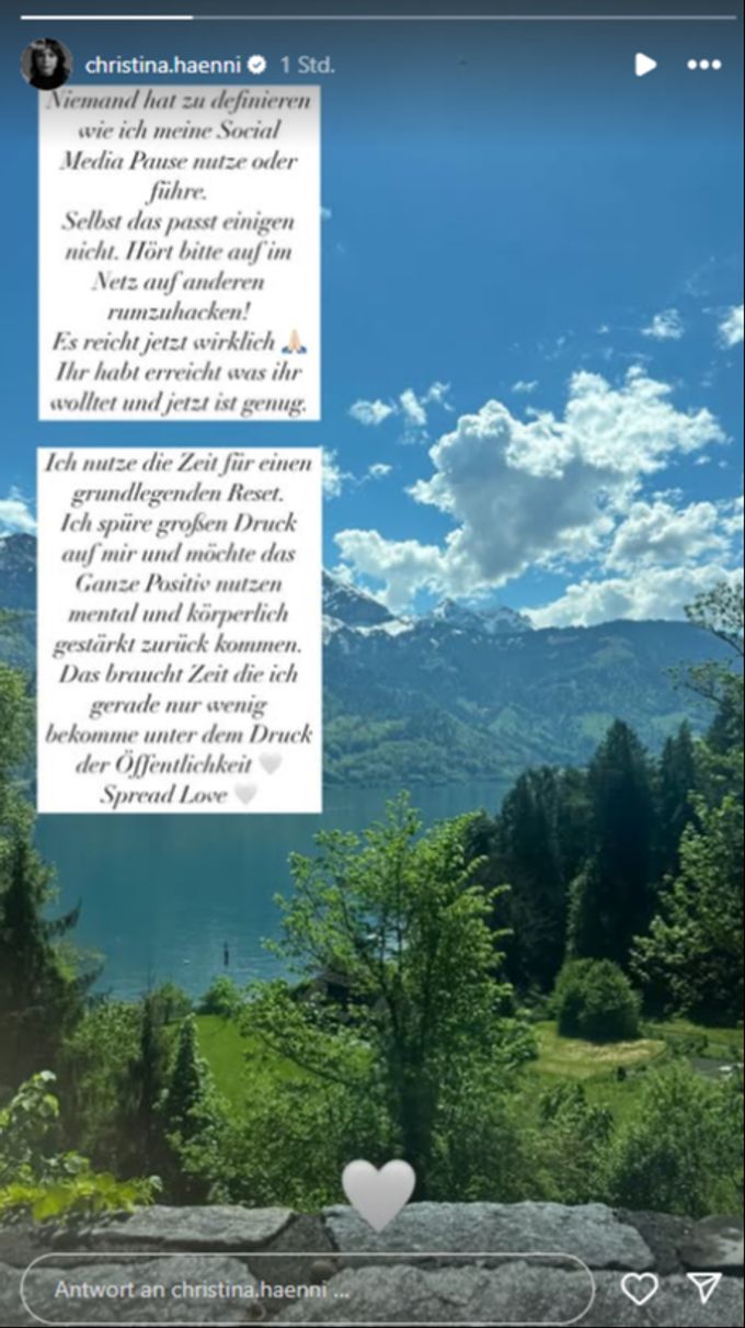 Christina Hänni, die Ehefrau von Luca Hänni, rechnet mit ihren Kritikern ab. Christina Hänni