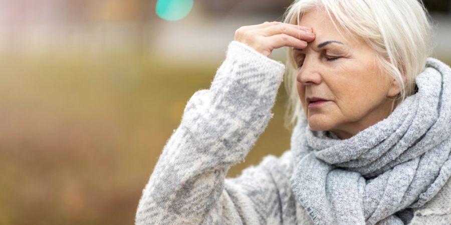 Ältere Frau mit Depressionen.