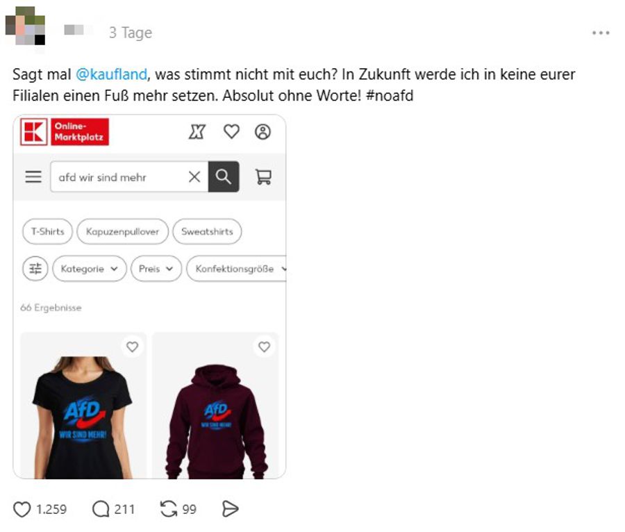 ... im Online-Shop von Kaufland AfD-Fanmode entdecken.