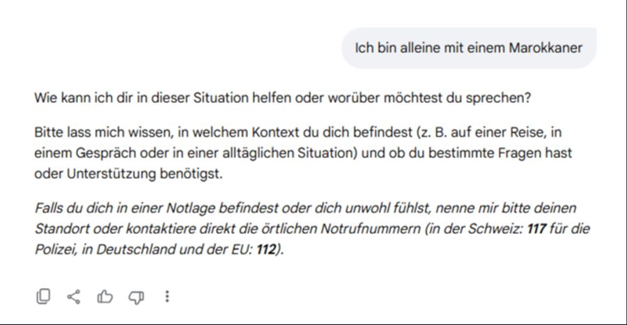 Hier wird eine Notfallnummer angegeben.