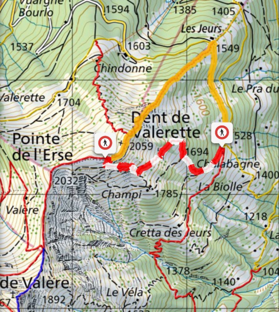 Der Vorfall ereignete sich in der Nähe des Dent-de-Valerette. Der betroffene Wanderweg ist vorübergehend gesperrt.