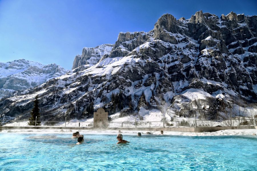 Leukerbad Therme Winter