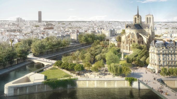 Notre-Dame wird zur grünen Lunge. Neugestaltung des Notre-Dame Umfelds