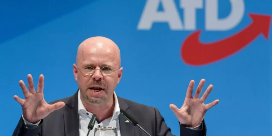AfD-Landeschef Kalbitz bei einem Auftritt im März