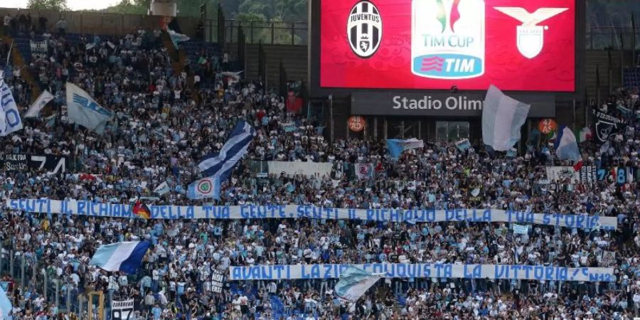 Berüchtigt: Die Fans von Lazio Rom. Foto: Alessandro Di Meo/ANSA