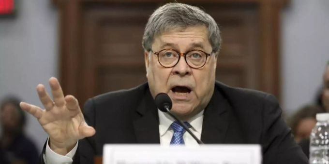 Justizminister William Barr versuchte vor der Veröffentlichung des Mueller-Berichts seinen Präsidenten zu verteidigen. Mueller Bericht Russland Affäre