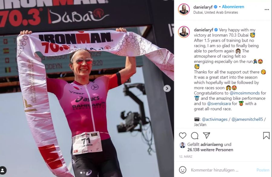 Im März siegte die Schweizerin beim Ironman 70.3 Dubai.